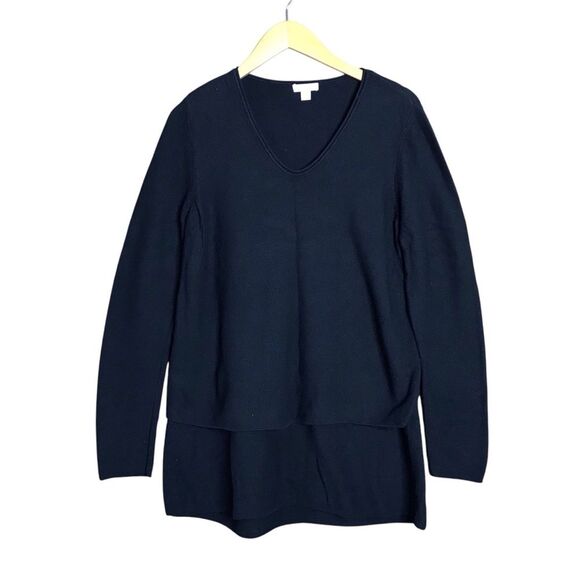 J.Jill purejill Womens Black Layered Cotton Blend Sweater Size Small - Picture 1 of 15